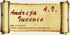 Andrija Vučević vizit kartica